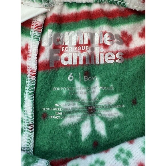Boys Pajama Set Size 6  Green We Came, We Saw, We Jingled Christmas Top Pants - Picture 7 of 7